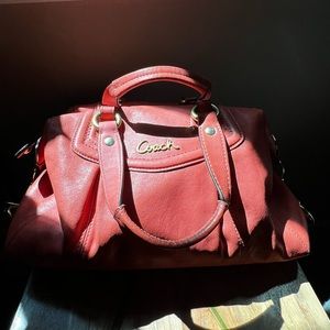 Coral Coach satchel handbag